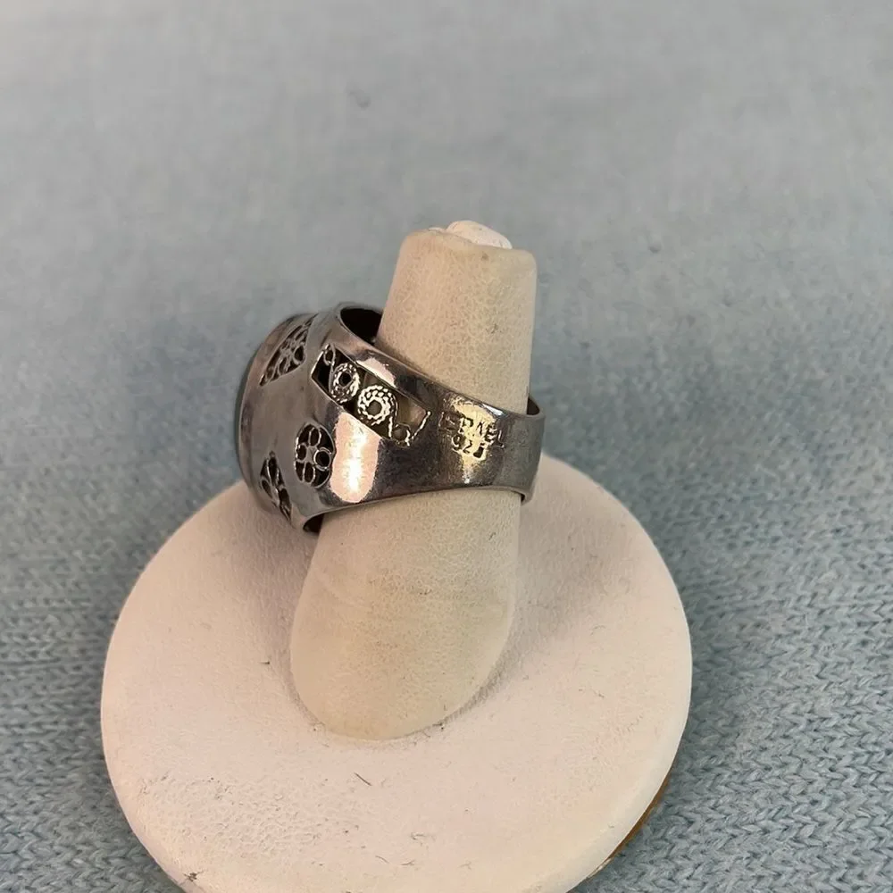 Large Black Onyx Filagree Ring